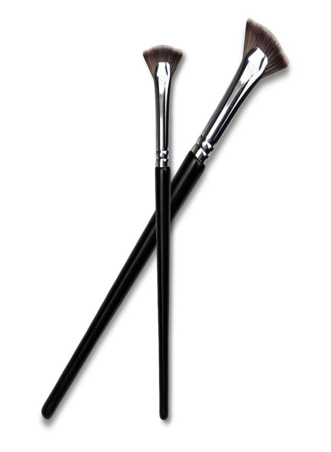 TEONEI Fan Mascara Brushes Eyelash Eyebrow Brush Makeup Brushes Eye Lashes Makeup Tools Eyelash Brush Eyebrow Brushes Eye Shadow Brushes,2Pcs (Plastic Handle) - Image 1